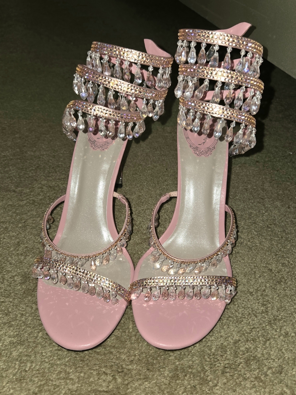RENE CAOVILLA - CHANDELIER POWDER PINK SANDAL